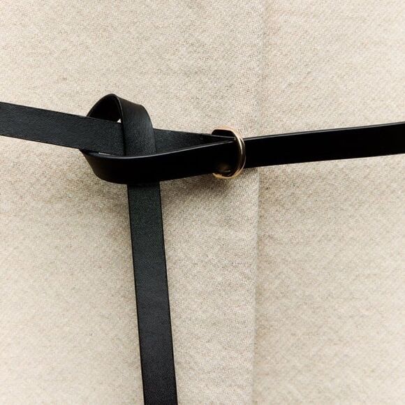 ZARA WOOL BLEND COAT WITH LEATHER BELT - Picture 2 of 10